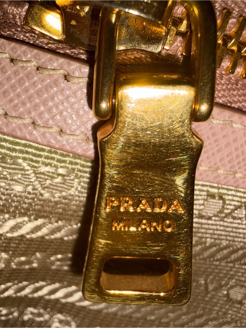 Prada Blush Pink Saffiano Leather Satchel with Gold Hardware